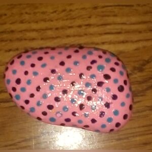 Hand Painted Rock by Me Pink & Multicolor